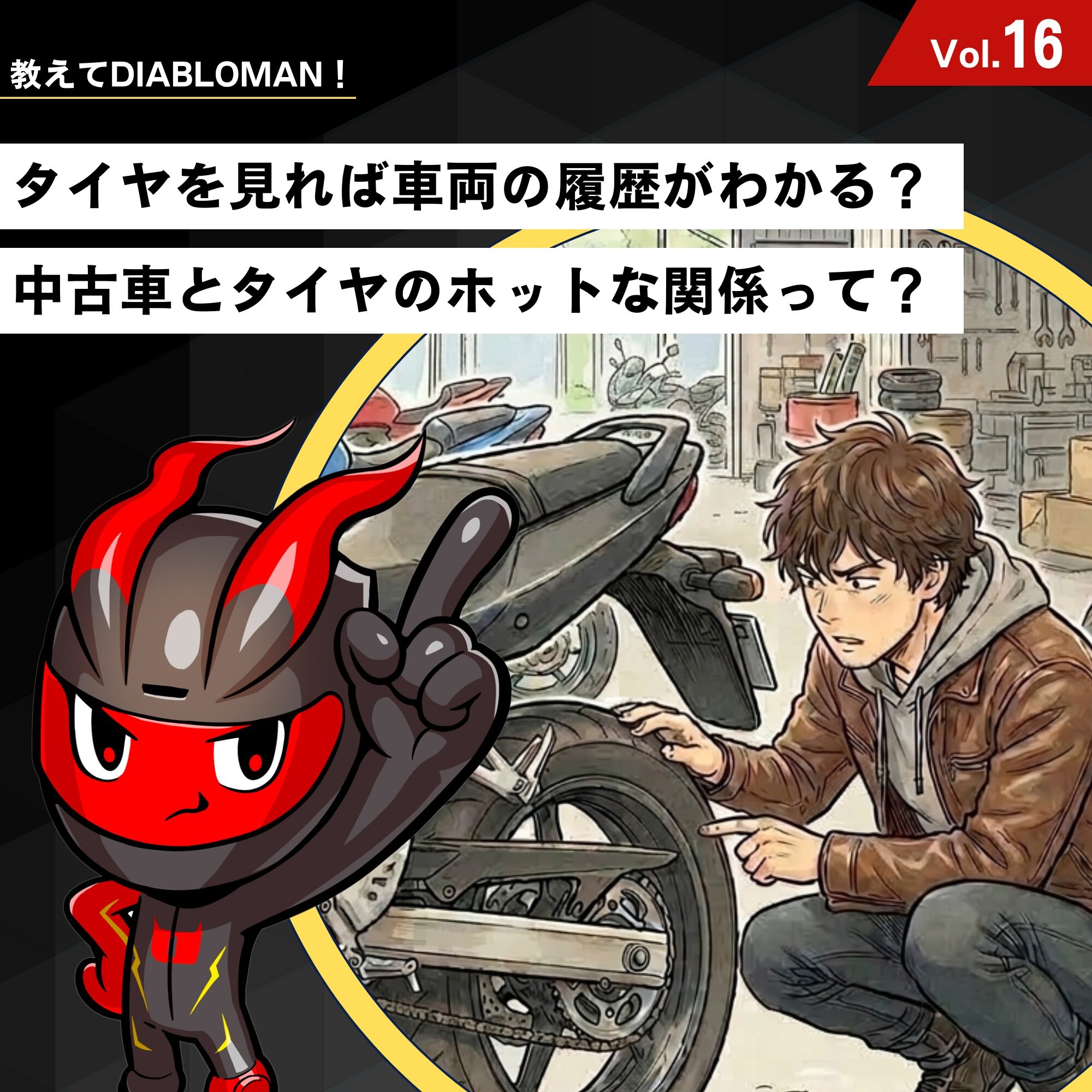 タイヤを見れば車両の履歴がわかる？中古車とタイヤのホットな関係って？｜教えてディアブロマンVol.16